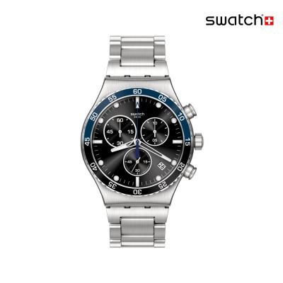 Swatch DARK BLUE IRONY 金屬運動手錶/男錶/女錶/瑞士製造 YVS507G (43mm)
