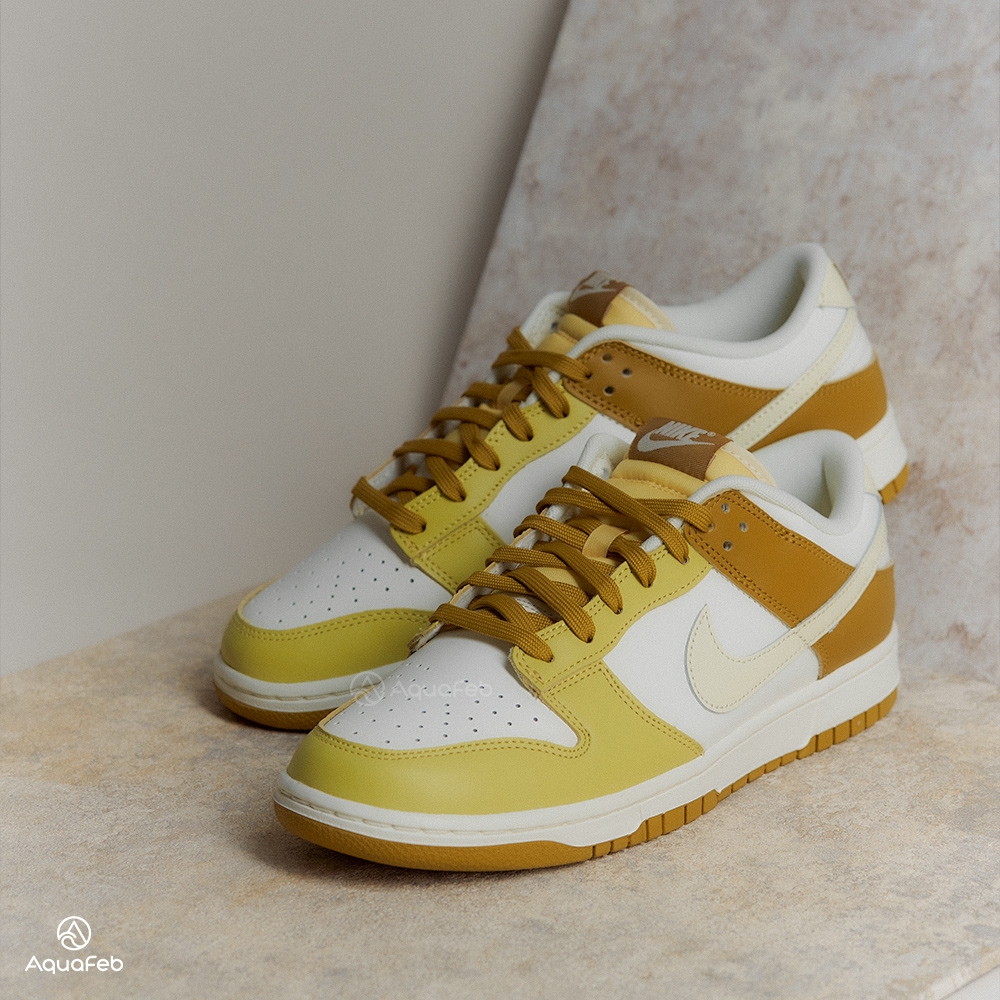 Nike Dunk Low Retro Bronzine 男芥末黃皮革經典運動休閒鞋FZ4042-716