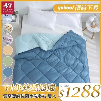 鴻宇 雲朵暖綿抗菌水洗冬被 雙人 多款任選