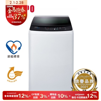 SAMPO聲寶 17公斤單槽變頻直立式洗衣機ES-B17D典雅白含基本安裝+舊機回收