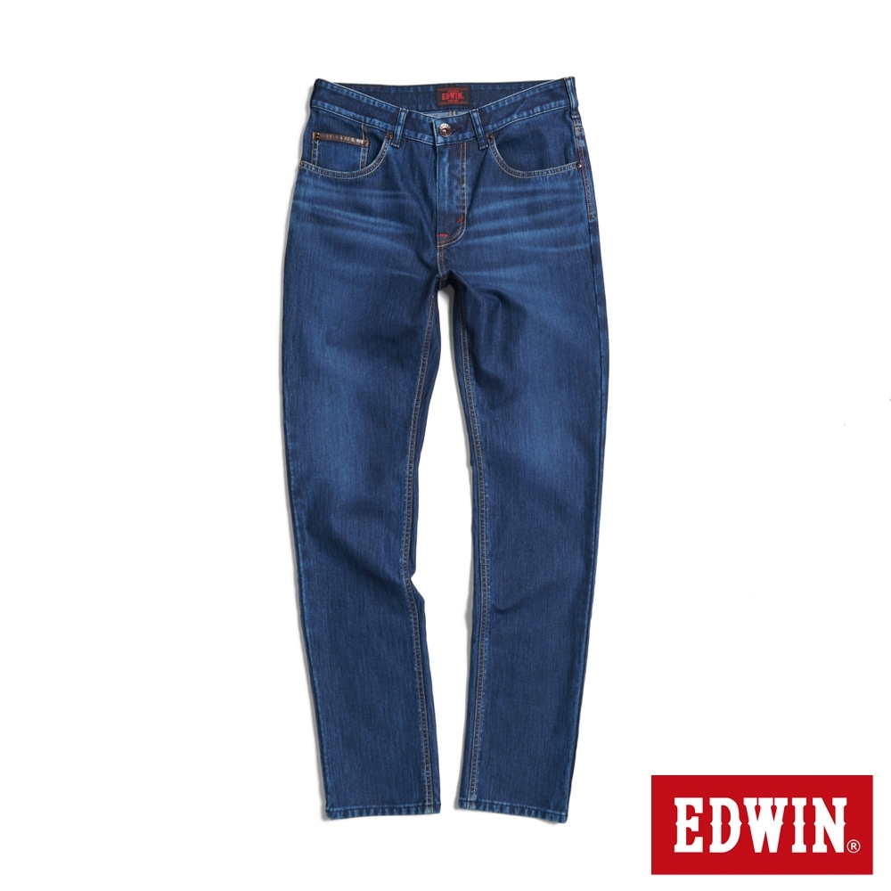 EDWIN 男裝 EDGE x JERSEYS迦績 皮條窄管直筒牛仔褲-石洗綠