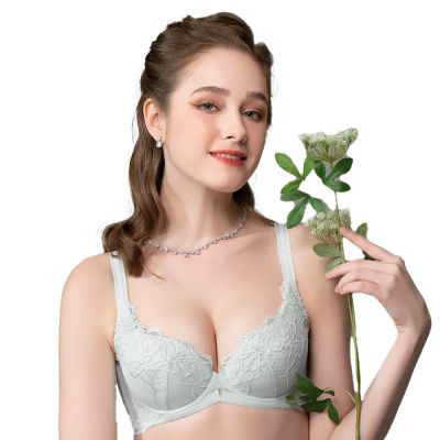 思薇爾 撩波永生花系列A-E罩蕾絲包覆女內衣(冰雪綠)