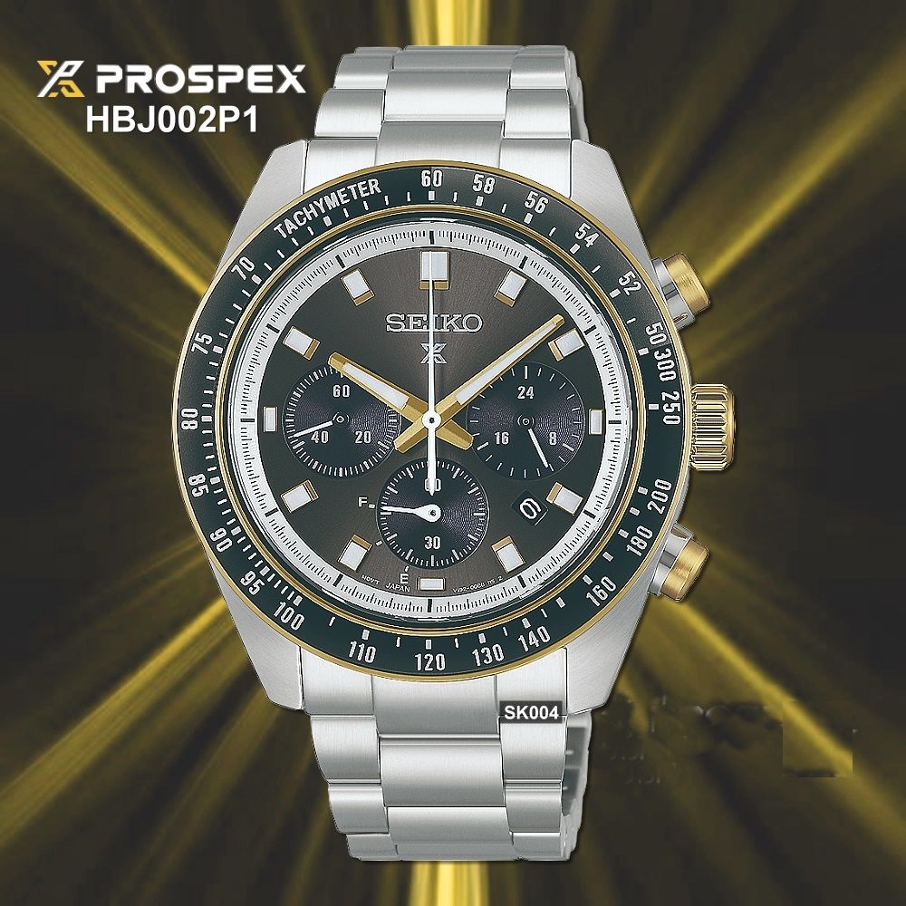 SEIKO精工 最新 PROSPEX太陽能計時錶41㎜熊貓黑金款 SK004(HBJ002P1/V192-00B0D)