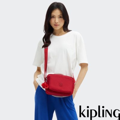 Kipling 寶石紅多層隨身斜背包-ABANU M