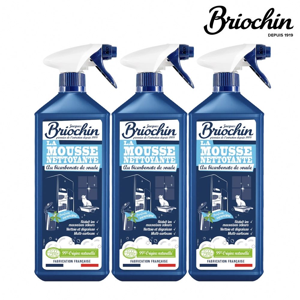 Jacques Briochin 藍牌碧歐馨 小蘇打萬用泡沫去味清潔劑 750ml 超值3件組