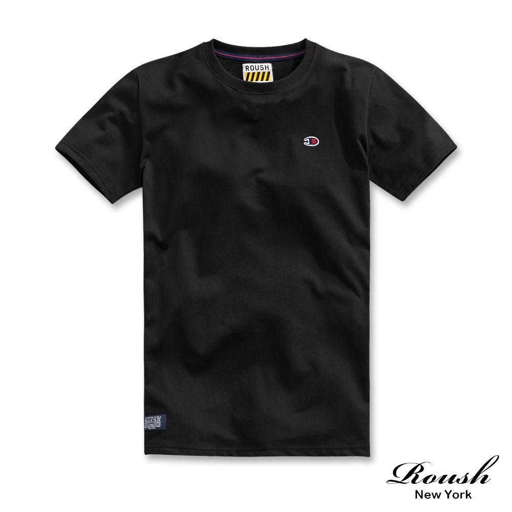 Roush 翻玩Champion小繡花棉質短TEE(912279) (黑)