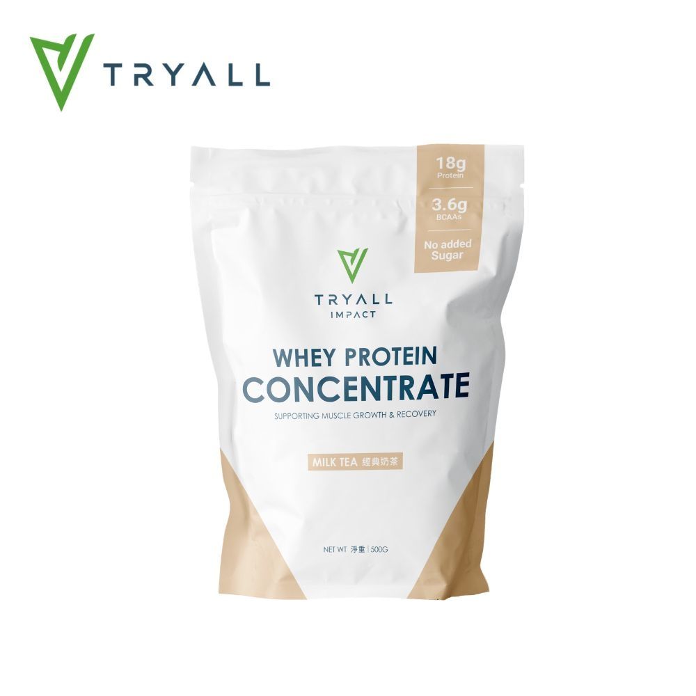 [台灣 Tryall] 濃縮乳清蛋白粉-經典奶茶 (500g/袋)