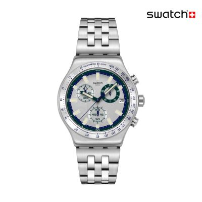 Swatch MIDNIGHT IN THE MIRROR 金屬手錶/男錶/女錶/瑞士製造 YVS539G (43mm)