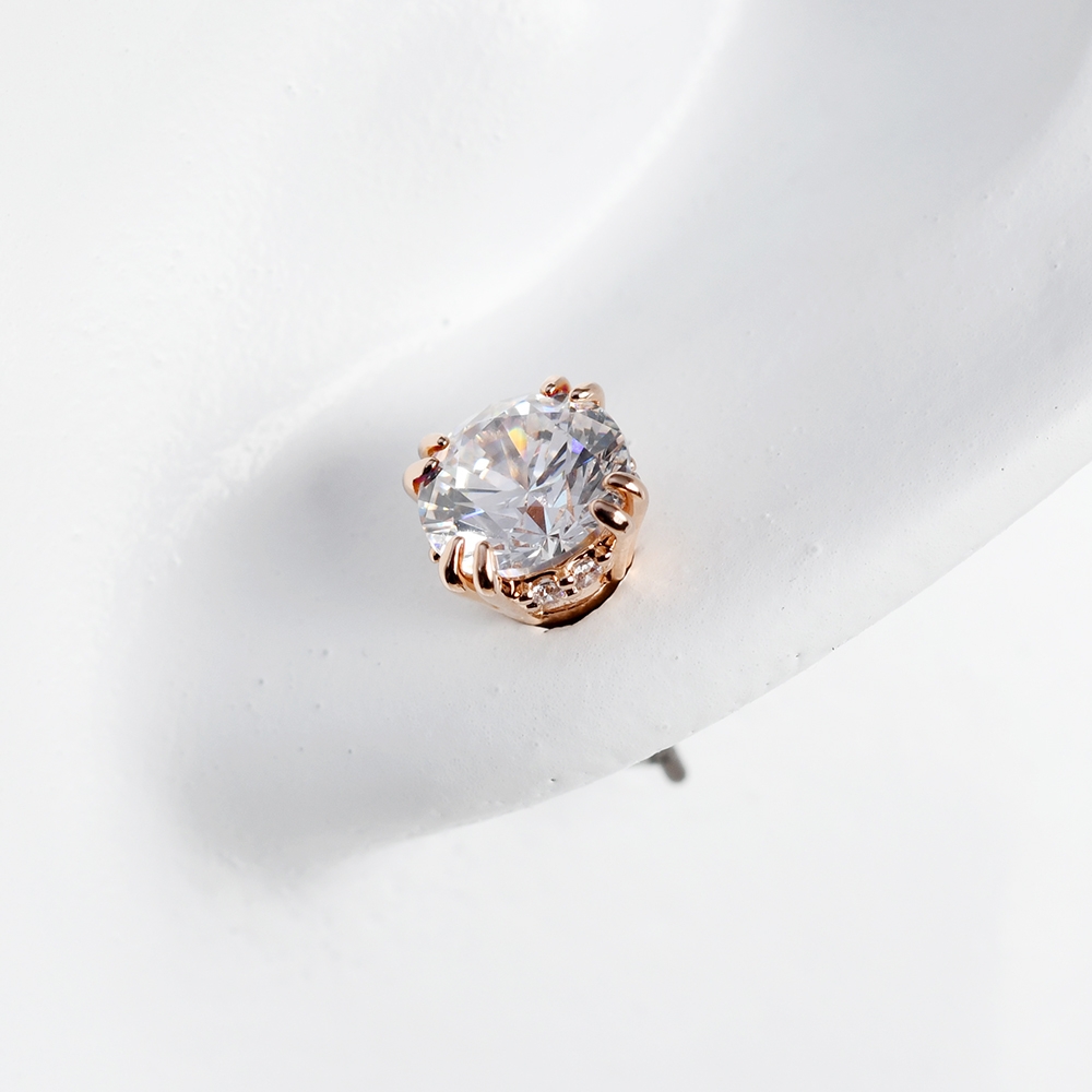 SWAROVSKI Constella 耳釘 圓形切割 鍍玫瑰金色 5638801