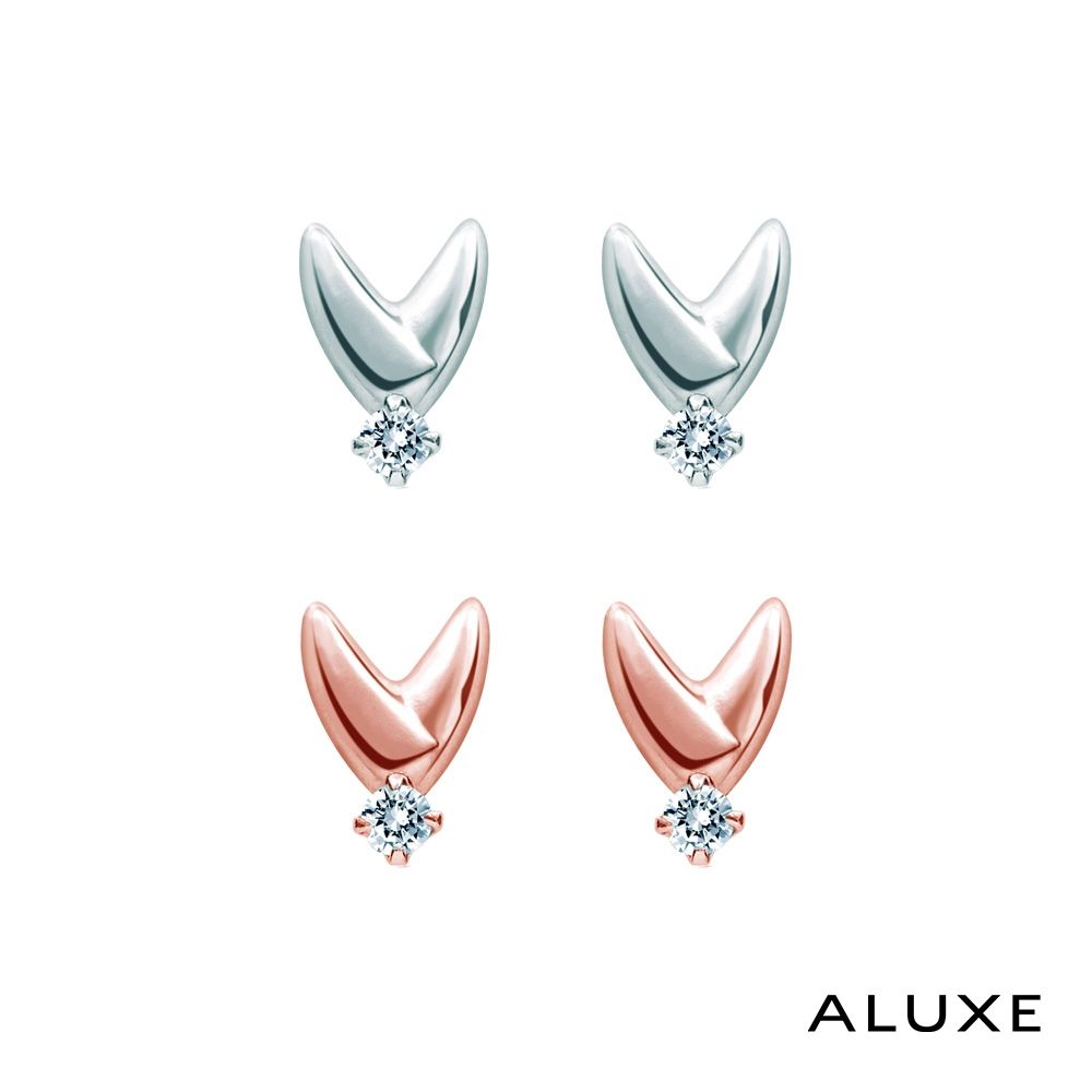 ALUXE 亞立詩 18K金 鑽石耳環 星辰點點 馬蹄形 EE0735