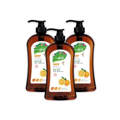 一滴淨 (3入組) 蘆薈多酚食品用洗潔精1000g (檸檬精油/柑橘精油) (含贈共3入)