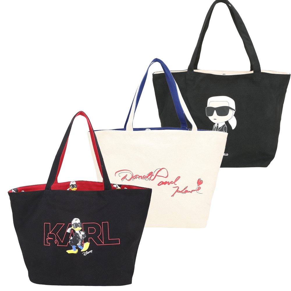 KARL LAGERFELD x Disney x 卡爾老佛爺帆布肩背托特包-3款可選
