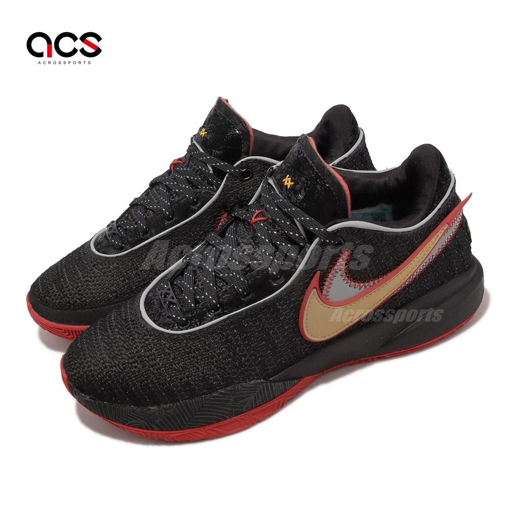 Nike 籃球鞋Lebron XX EP 20 Bred 黑紅金低筒編織男鞋LBJ 詹姆斯DJ5422