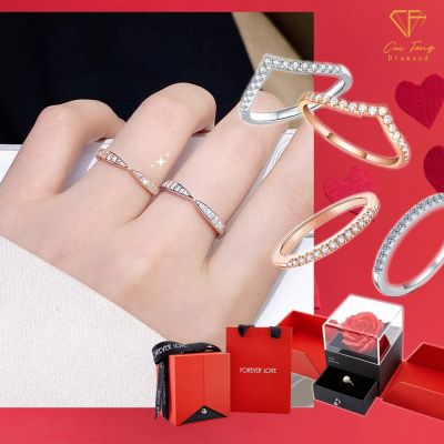 【CF鑽飾】排鑽線戒 莫桑鑽 多款選 雙12禮物 (尾戒 戒指 鑽戒 聖誕 情人節 生日 飾品 送禮)