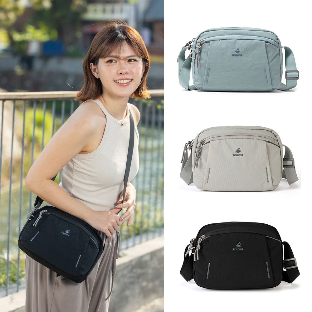 iBrand 細格紋多口袋側背包 輕量(斜背包 防潑水 多色任選)