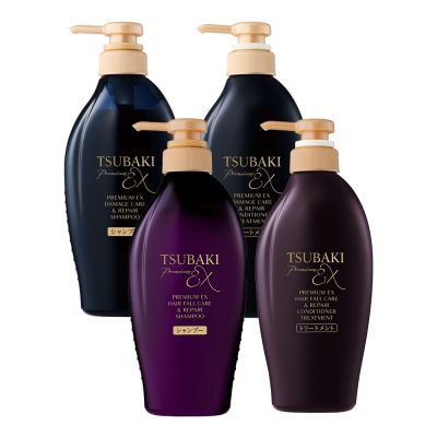 TSUBAKI 思波綺 髮研防斷/髮研修護 洗髮乳EX/護髮乳 450ML-任選4入組