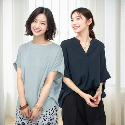 【Amore】日系寬鬆多款蝙蝠袖遮肉純棉上衣長版上衣 T桖