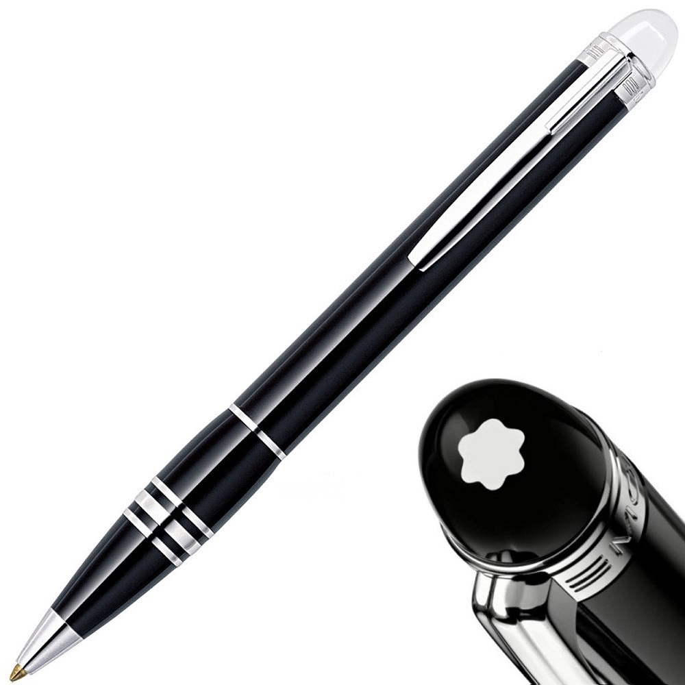 MONTBLANC 萬寶龍 飄浮 透明白夾原子筆-黑 