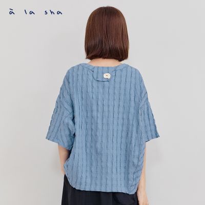 a la sha 日系抓皺泡泡布上衣