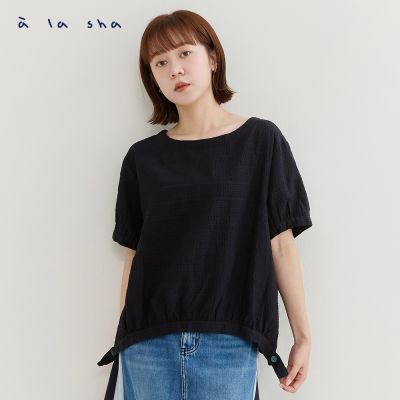 a la sha 泡泡條紋造型上衣