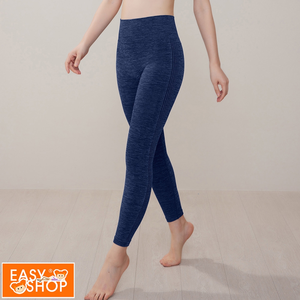 EASY SHOP-減壓護肌無縫彈力緊身褲-牛仔藍