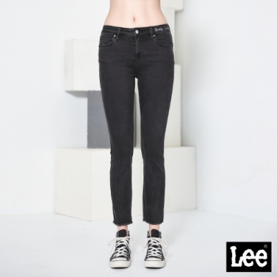 Lee 女款 433 九分褲腳抽鬚中腰修身窄管牛仔褲 黑