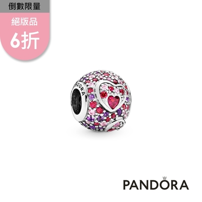【Pandora官方直營】不對稱心形密鑲串飾-絕版品