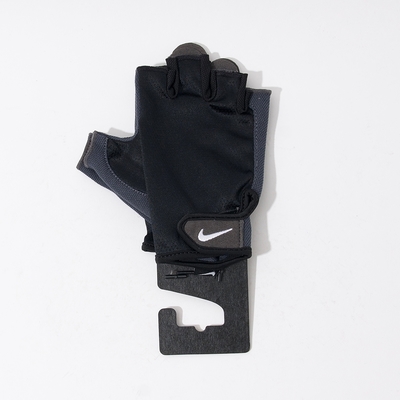Nike 黑色 魔鬼氈 腕帶 男用 基礎 健力 手套 重量 訓練 健身 半指 手套 NLGC505-7