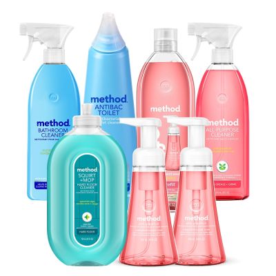 Method 美則 提升品味居家清潔7件組(各式地板 泡沫洗手 浴廁馬桶多功能清潔)