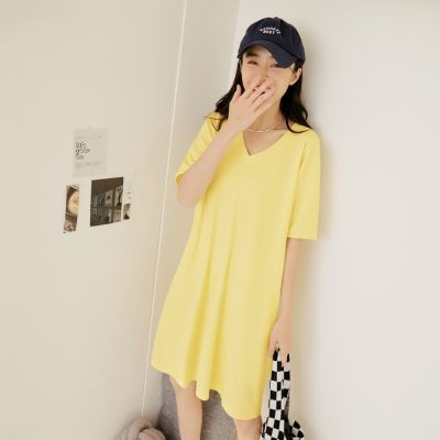 OB嚴選-天絲羅馬布V領剪接拋袖洋裝《DA9866-》