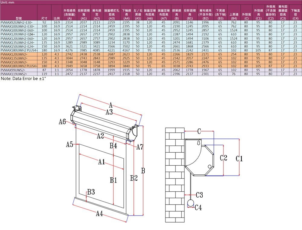 ELITE SCREENS億立銀幕 PVMAX119UWS2 - 詳情10