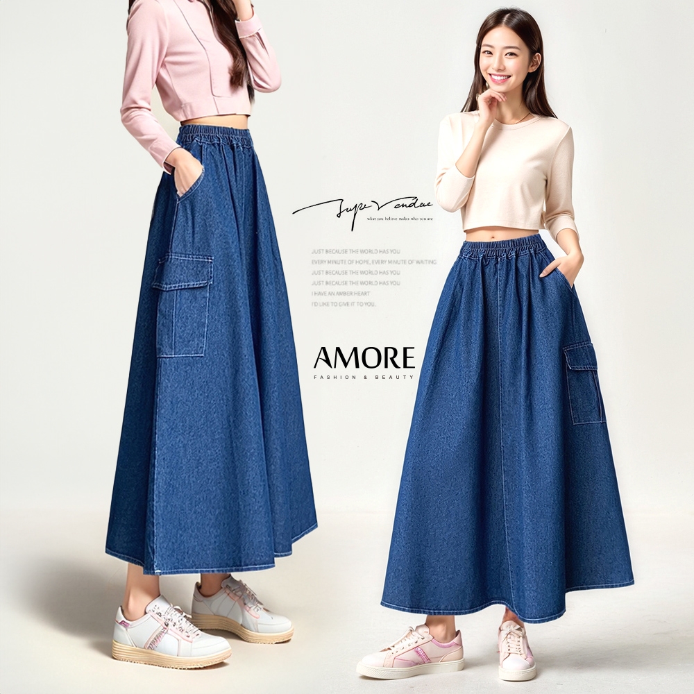 【Amore】通勤百搭多款長褲12款MXXL 直筒褲 喇叭褲 西裝褲女 直筒寬褲 (牛仔工裝裙)