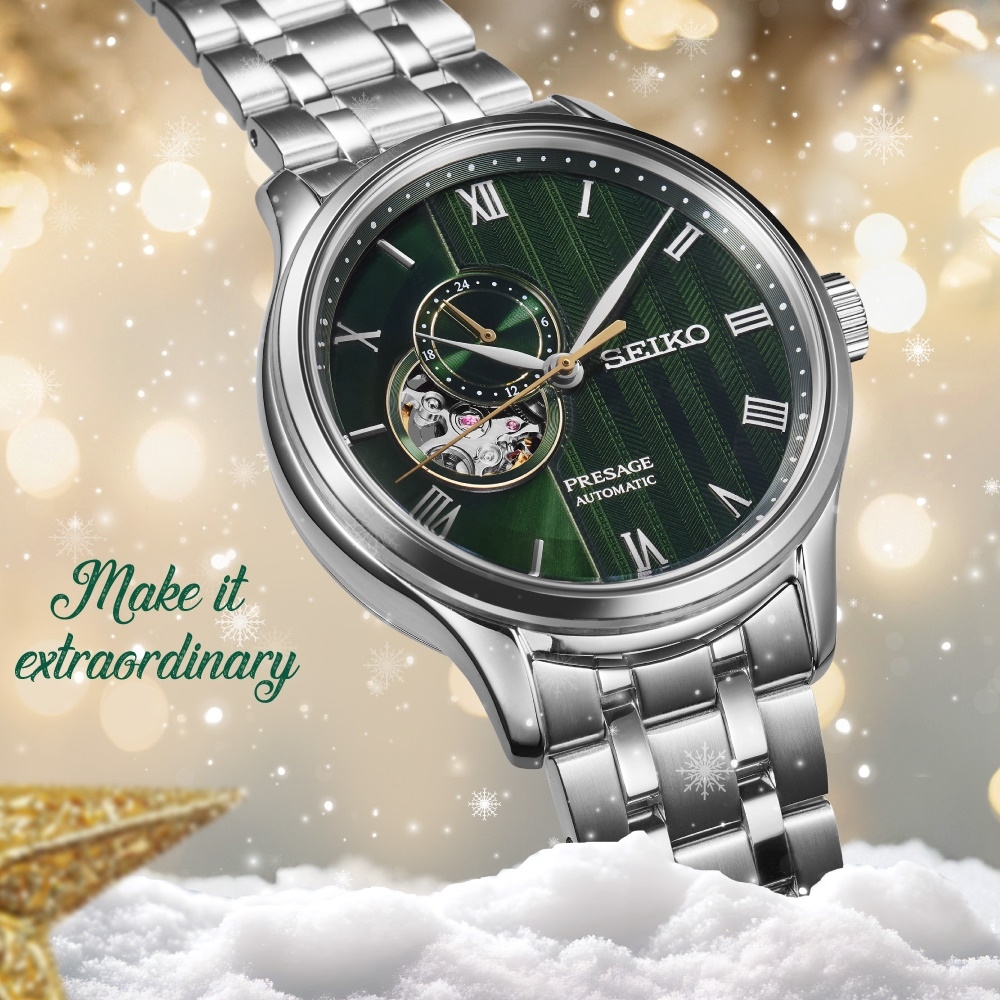 SEIKO精工預Presage機械錶日式庭園蕨綠面41.8㎜精鋼款SK004(SSA463J1