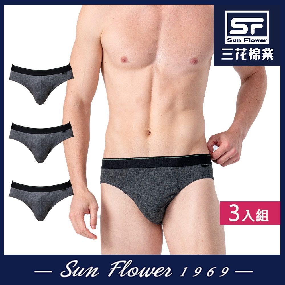 男內褲 三花SunFlower彈性男三角褲(3件組) (XL)