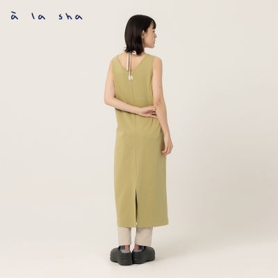 a la sha 假兩件式綁繩涼感背心洋裝