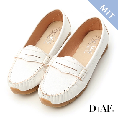 D+AF 柔軟升級.MIT經典款莫卡辛健走鞋*白