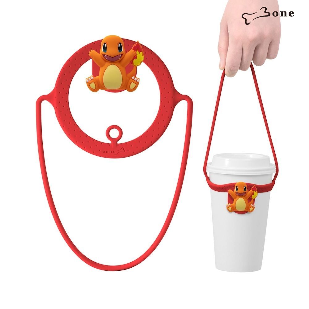 【Bone 蹦克】(兩入組) 寶可夢款環保杯綁 飲料提袋 環保矽膠飲料袋 (小火龍)