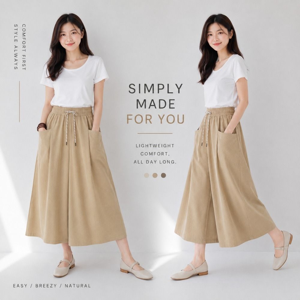 【Amore】顯瘦天絲涼感牛仔直筒褲 長褲 牛仔褲(涼爽直筒褲好穿好比例) (E款-冰絲涼感褲裙-卡其色)