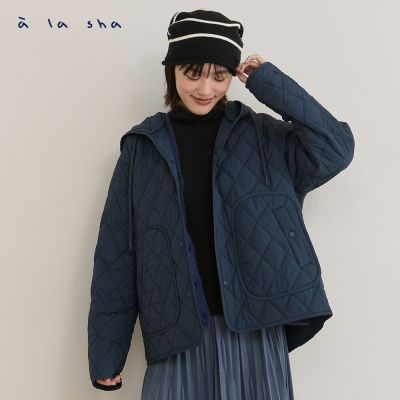 a la sha 衍縫鋪棉連帽外套