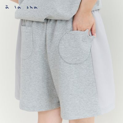 a la sha 當季魅力▼ a la sha 口袋小方格拼接短褲