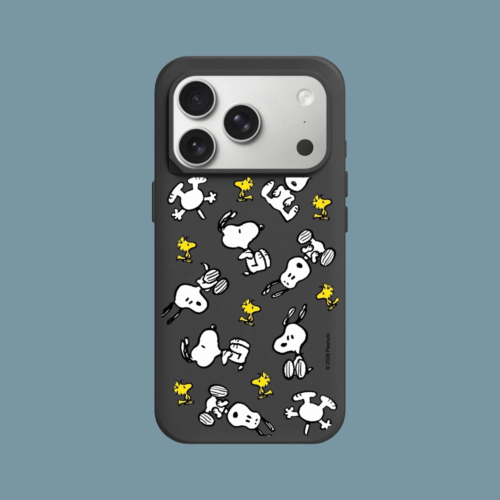 犀牛盾 iPhone 15/16/17/18系列 SolidX MagSafe兼容 強化吸震緩衝防摔磁吸手機殼/Snoopy史努比-滿天飛 (經典黑)