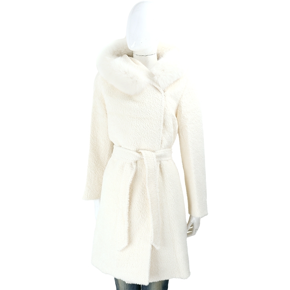 Max Mara MANGO GESSY 狐狸毛領羊毛大衣-多款可選 (羊駝毛混紡-白)