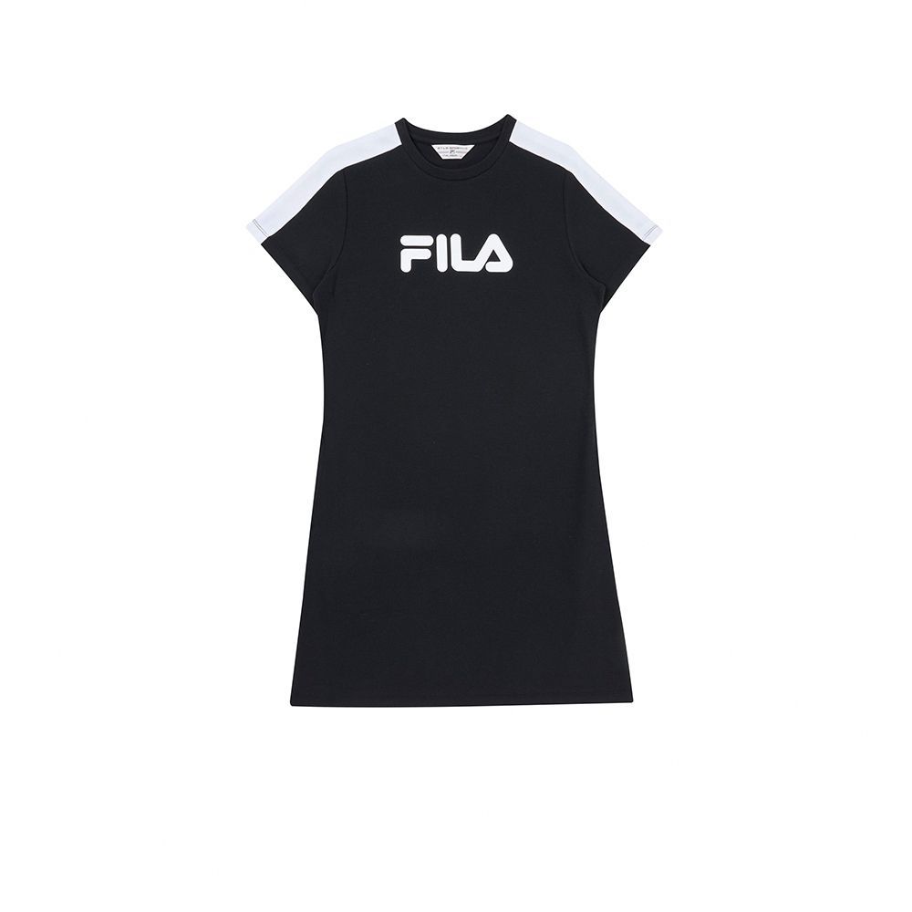 FILA-女短袖針織洋裝 多款任選均一價 (B款-黑)