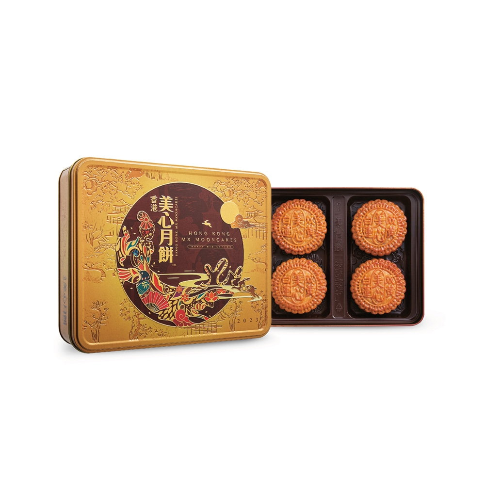 美心雙黃白蓮蓉月餅(185gx4入) 中秋伴手禮郭富城代言| 傳統糕餅禮盒