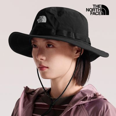 【The North Face 官方旗艦】北面男女款黑色DWR防潑水透氣漁夫帽｜8JGKJK3