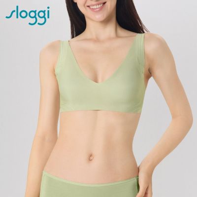 sloggi-ZERO FEEL Soft Bra全新零感系列後扣式V領內衣 開心果綠