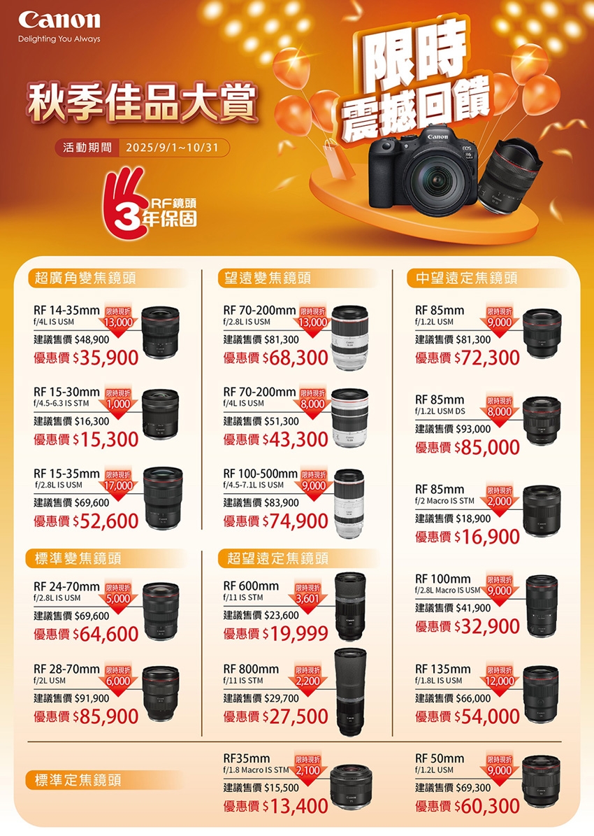 Canon佳能 RF 85mm F2 Macro IS STM - 詳情1