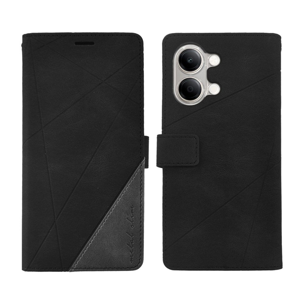 Metal-Slim Vivo Y21 5G(2026)/Y05 4G 幾何造型膚感雙料撞色磁吸皮套