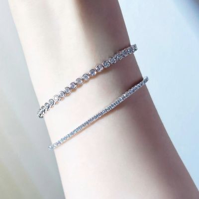 鉅曜國際珠寶 2克拉鑽石手鍊 網球手鍊/泡泡手鍊 兩款任選(培育鑽石)