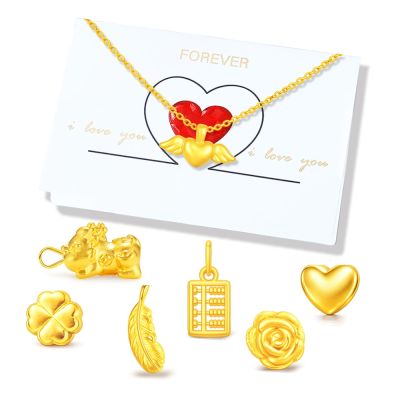 【TLH】母親節限定 黃金墜項鍊 愛情限時批 約重0.02錢±0.01